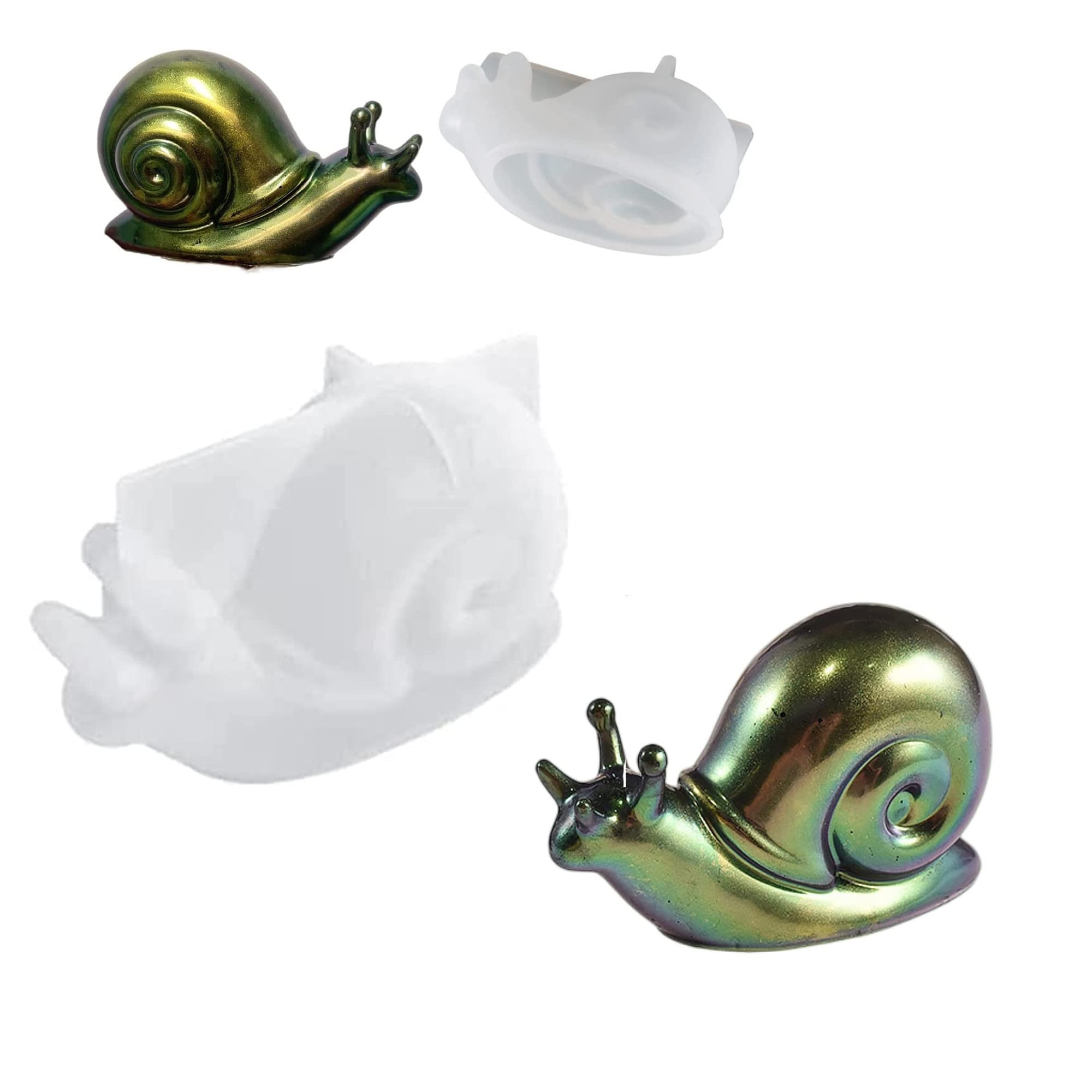 HEMAJI 2 Pieces Silicone Snail Resin Molds Resin Molds for Animals 3D Epoxy Resin Molds for Animals Casting Mold for Wall Hanging Desk Decoration