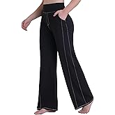 Sunzel Wide Leg Yoga Pants for Women, Comfortable High Waisted Lounge Workout Trousers with Functional Pockets, 32" Inseam