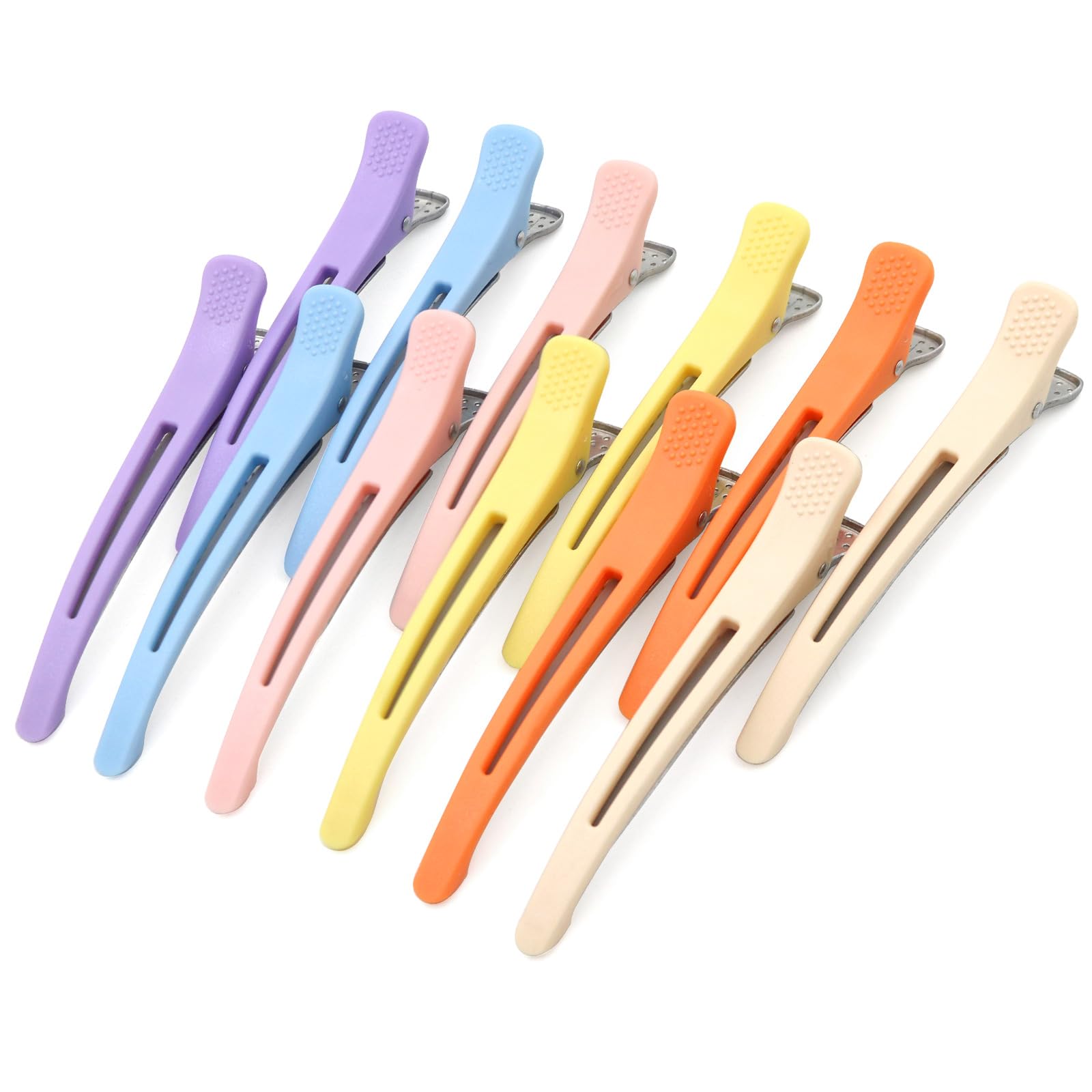 Photo 1 of MEDOCA 12PCS Hair Clips for Styling - No Crease Hair Clips for Women - Non Slip Duck Billed Hair Roller Clips with Silicone Band - Salon Hair Sectioning Clips Multicolor