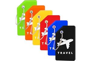Silicone Luggage Tags, 6 Pack Teskyer Premium Luggage Tags with Name ID Card, Privacy Protection Travel Bag Tag Labels with S
