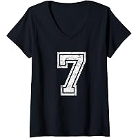 T-shirt Femme Vintage Numéro 0 - Col En V, Coupe Classique, Léger Et Confortable - 9