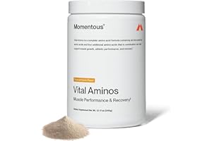 Momentous Vital Aminos Powder Supplement - BCAA & EAA - Tropical Punch - NSF Certified for Sport - GMO- & Gluten-Free - 30 Servings - Package May Vary