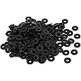 uxcell M2 x 5mm x 1mm Nylon Flat Insulating Washers Gaskets Spacers Fastener for Faucet Pipe Water Hose Black 200PCS
