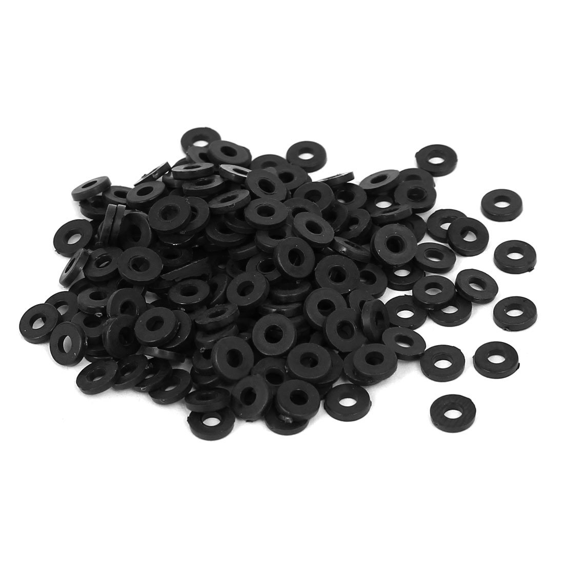 sourcingmap M2 x 5mm x 1mm Nylon Flat Insulating Washers Gaskets Spacers Fastener for Faucet Pipe Water Hose Black 200PCS