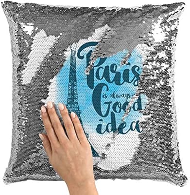 Sequin Throw Pillow Paris Is Always A Good Idea Eiffel Tower