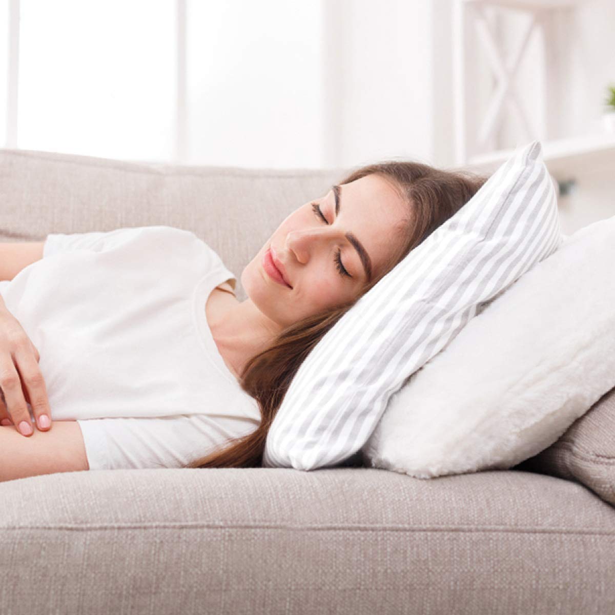 Sivio Premium Bed Pillow, 2 Pack, Luxury Plush Pillow Insert for Home and Hotel, Superfine Microfiber 100% Cotton, Skin-Friedly, Personal Care Loft Pillow for Good Sleep, Queen