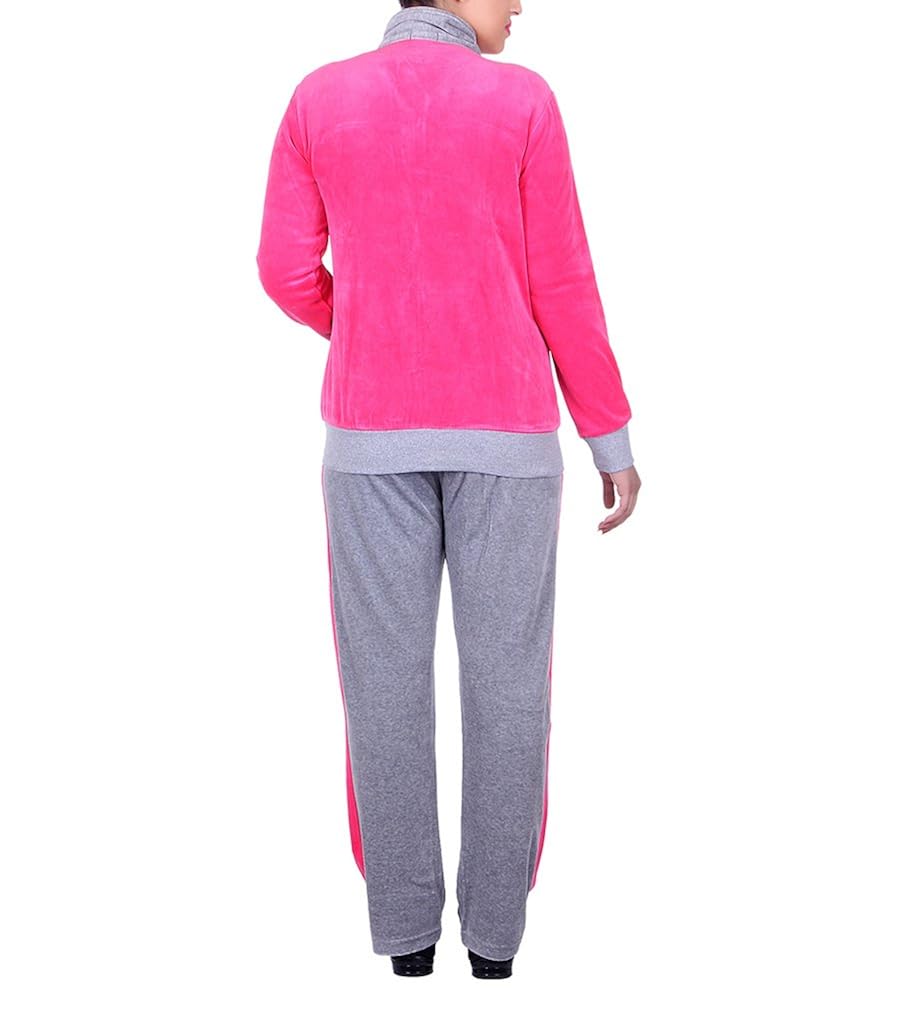 vivid bharti style collar cotton velvet/shearing tracksuit