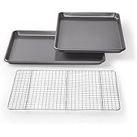 Chicago Metallic Professional Non-Stick Cookie/Jelly-Roll Pan Set with Cooling Rack, 17-Inch-by-12.25-Inch
