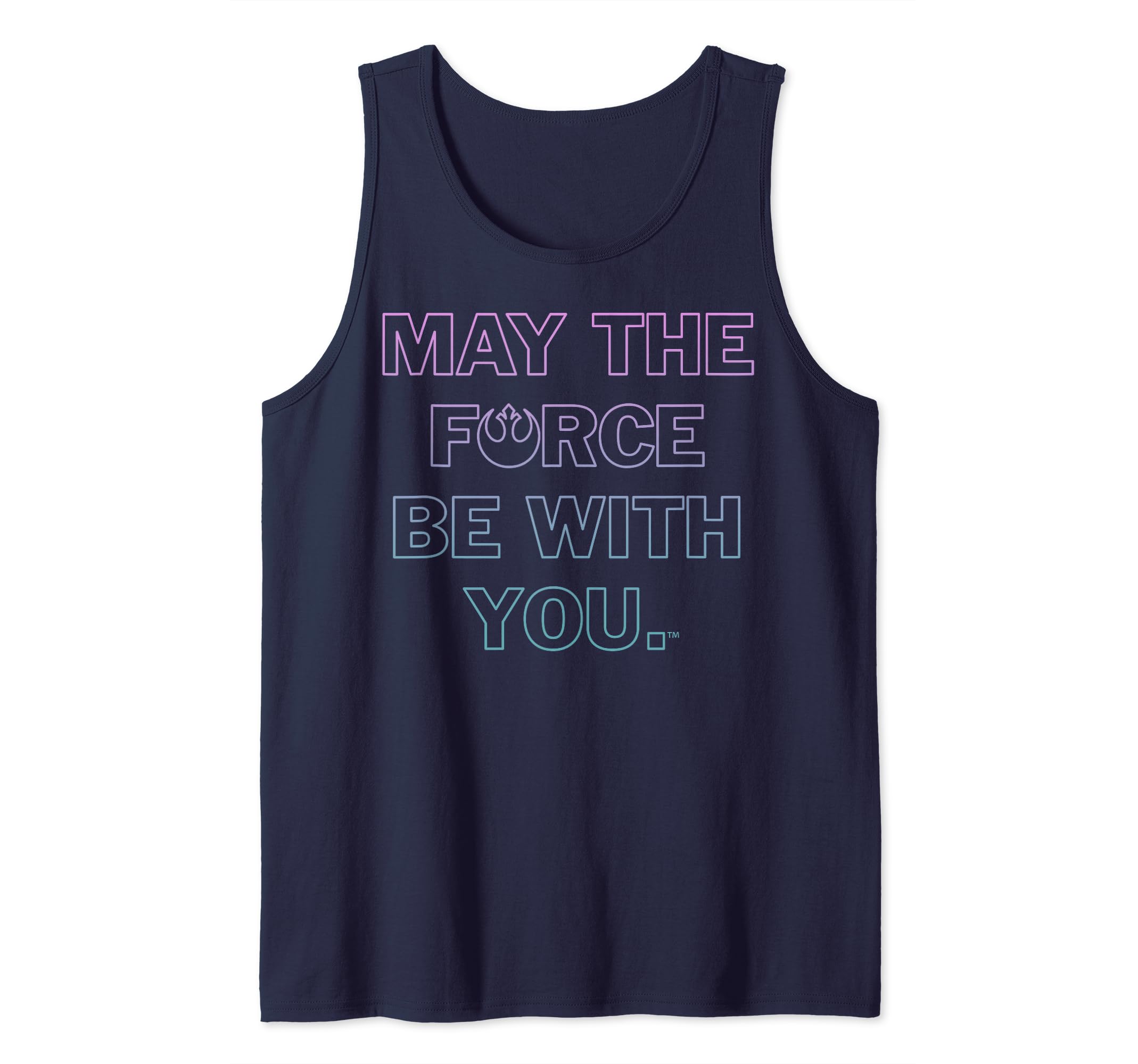 Star Wars May The Force Be With You Ombre Block Text Tank Top