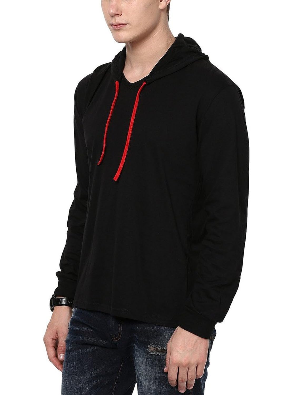 style shell men's cotton hooded full sleeve t-shirt