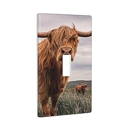 Pznen Highland Cow Single Toggle Light Switch Cover