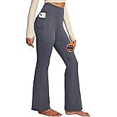 IUGA Fleece Lined Pants Women Thermal Flare Leggings Winter Warm Bootcut Workout Yoga Pants Women with Pockets High Waisted