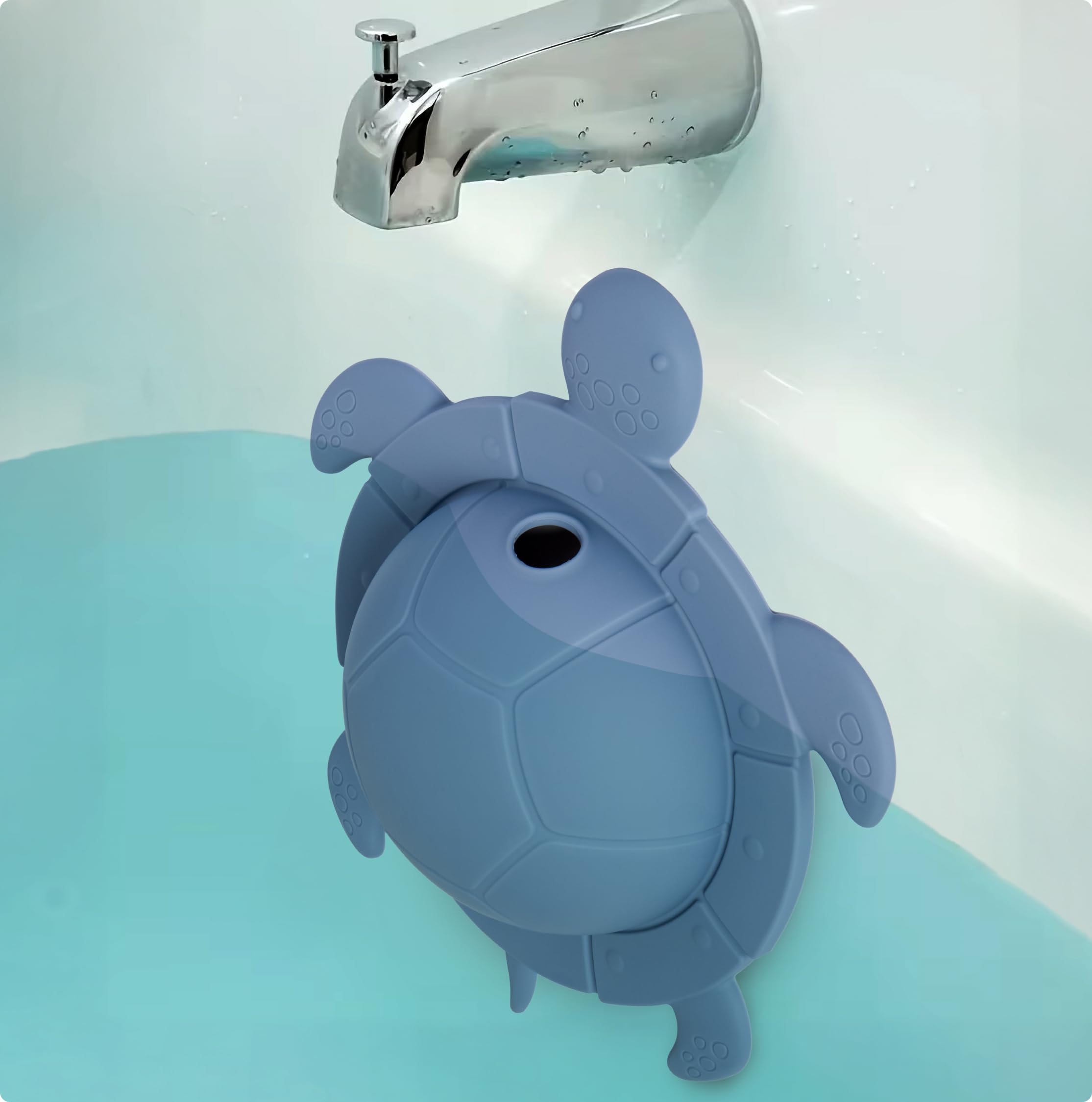Photo 1 of Bath Overflow Drain Cover – Blue Tub Overflow Stopper Fits Bathtub Drains, Prevents Water Loss, Bathroom Accessory for Deeper Soaks – Drains in Deep Sea Blue