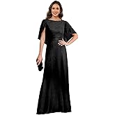 Cozcy Cape Sleeve Mother of The Bride Dresses for Women Pleated A Line Formal Eevening Gown