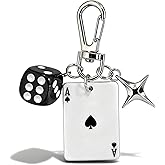 Frodete Cool Y2K Keychain Dice Star Keychain Bag Charms Purse Charms for Handbags Car Keys Accessories Gifts for Women Men