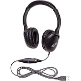 Califone NeoTech Plus 10171MUSB Premium, Over-Ear Stereo Headset with Inline Microphone, USB Plug, Black
