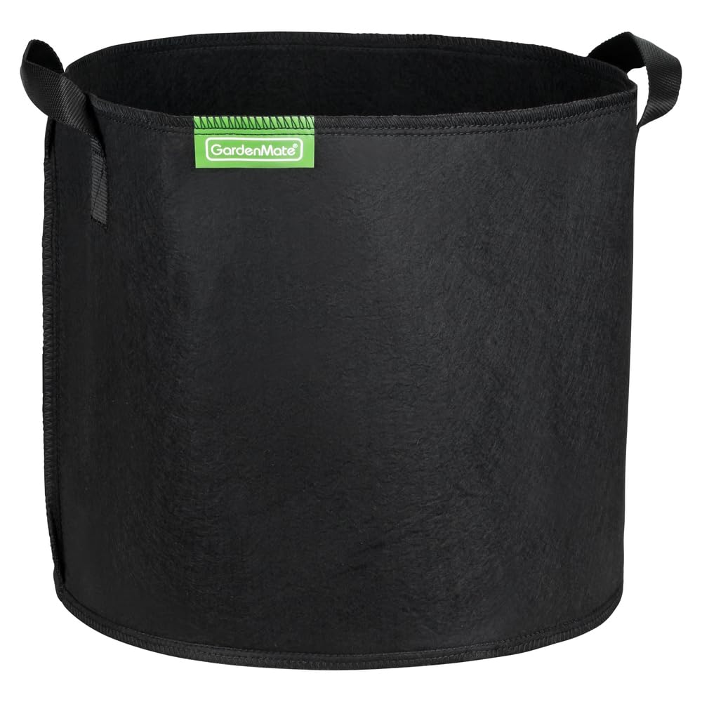 GardenMate 10-Pack 30 litres/8 gallons soft-sided plant pots – Grow bags with soft felt-like texture that promote air root pruning - BLACKLINE
