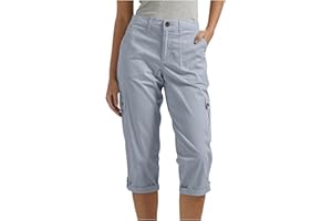 Cargo Capris for Women 2024 Trendy Button High Waist Hiking Pants Relaxed Fit Trousers with Pockets Cropped Pants