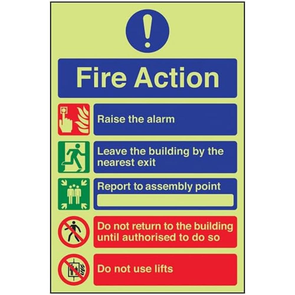 V Safety FIRE ACTION - GENERAL FIRE ACTION 5 MESSAGE - 150 X 200MM PACK OF 10