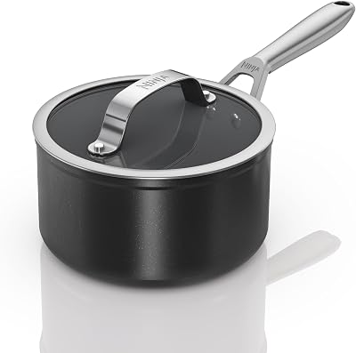 Ninja ZEROSTICK Ceramic Pro 18 cm Saucepan with Glass Lid UK CW30218UK
