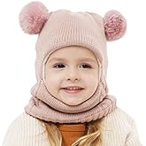 ZWA Baby Girls Boys Winter Hat Scarf Earflap Hood Scarves Toddler Kids