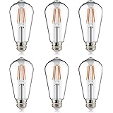 helloify Dimmable Edison, Vintage Antique Style ST19(ST64) LED Light Bulbs, 40W Incandescent Equivalent, 2700K(Clear Glass) W