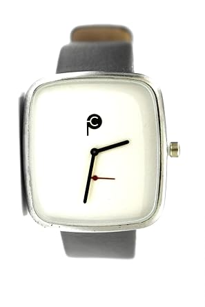 New CP Gray Unisex Black Belt White dial Analogue Watch