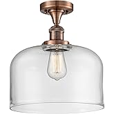Innovations 517-1CH-AC-G72-L X-Large Bell 1 Light Semi-Flush Mount Part of The Franklin Restoration Collection, Antique Coppe