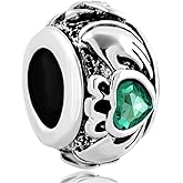 ZakiaHo Claddagh Celtic Irish Love Friendship BFF Best Friend Charms for Bracelets Womens Birthday Charm Compatible with Pandora Bracelets
