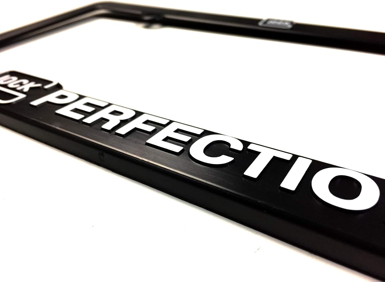 Glock License Plate Frame 3d Raised Letter Black Frame White Glock Perfection Car Truck License Plate Frames Trilliumaddis Auto Parts And Vehicles