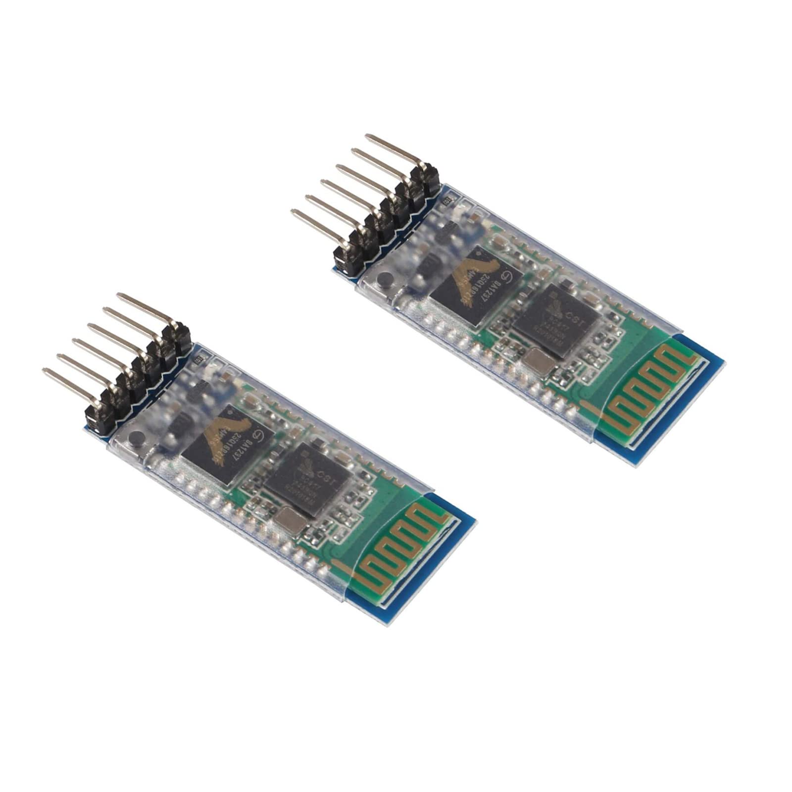 AEDIKO 2pcs HC-05 Wireless Bluetooth RF Transceiver Master Slave Integrated Bluetooth Module 6 Pin Wireless Serial Port Communication BT Module