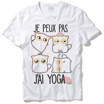 Pouny Pouny T Shirt Mixte Je Peux Pas Jai Yoga Fleur De
