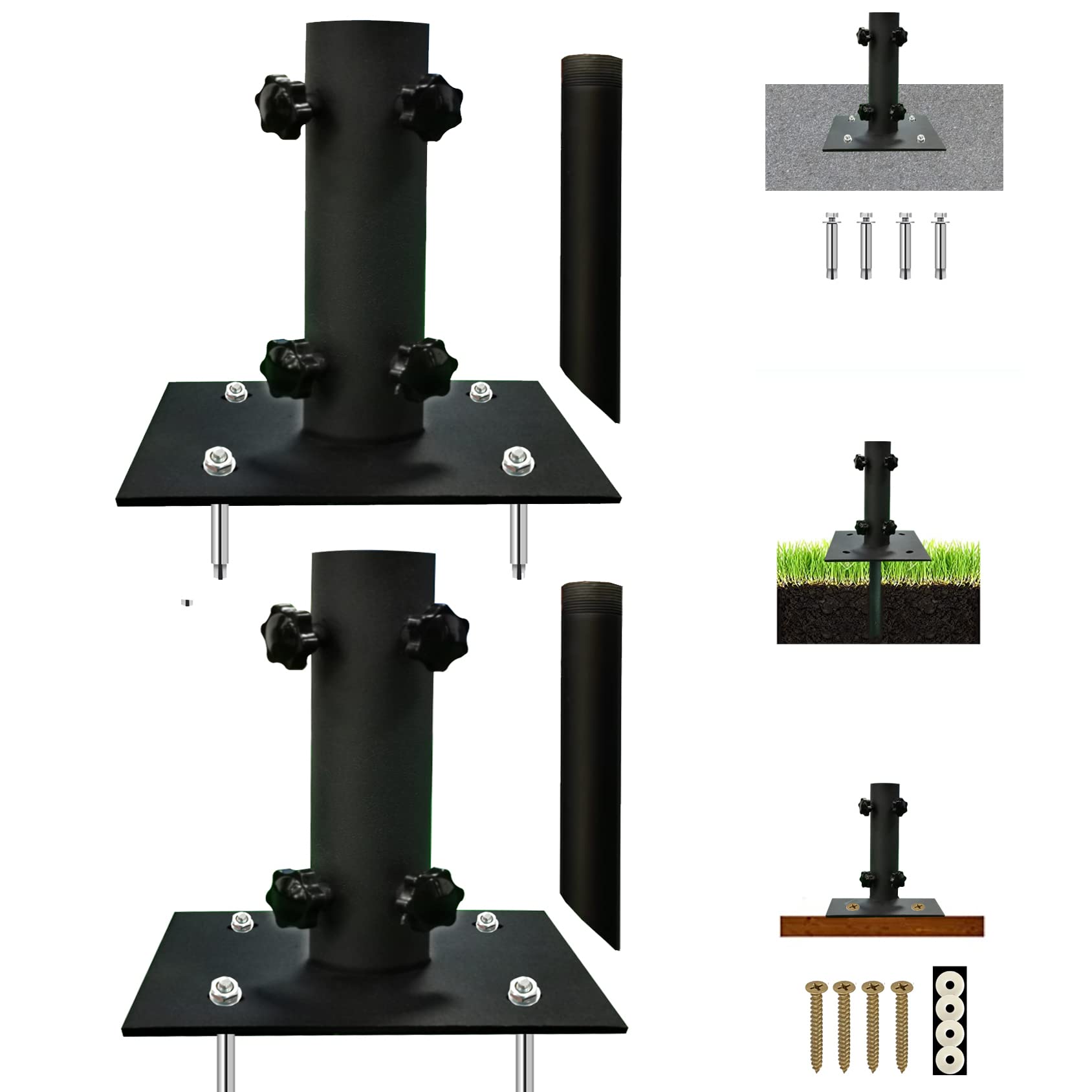 Photo 1 of Atsasaye 2 Pcs Patio Umbrella Stand Multifunctional, Lawn Design with Ground Spike Fixing, Easy to Carry, Table Umbrella Base for Multiple Scenes, Patio/Garden/Deck Porch.