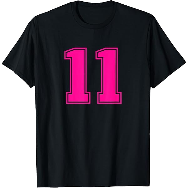 Amazon.com: Number #11 Pink Sport Varsity Number T-Shirt