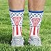 Chalk talk sports Athletic Half Cushioned Crew Socks, Mid Calf, American Lax Socks, Red/White/Blue one size