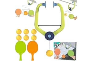 FXIAOY 2025 New Door Ping Pong Game Over The Door, Adjustable Doorway Game Pingpong Trainer Door Jam Pingpong Starter Kit for Door Frame Hanging Table Tennis Trainer Portable Set with Racket and Balls