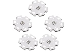 LEDGUHON 5Pcs Ir High Power LED Chip 3535 SMD 3W Infrared Emitting with Aluminum Plate 20mm Star PCB Base Heat Sink for Infra