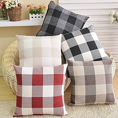 image for 4TH Emotion 12 x 20 Inch Black and White Buffalo Check Plaids Lumbar T