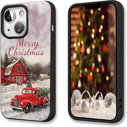 Custom Merry Christmas Tree Red Car Phone Case for iPhone 14 13 12 11 Xs  Pro Max Mini Xr Plus for Samsung Galaxy S22 S21 S20 S10 S9 S8 Plus FE 