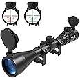 UUQ 3-9×40 Rifle Scope with Red/Green Illumination and Rangefinder Reticle - Includes Batteries, Fits 20mm Free Mounts, Water