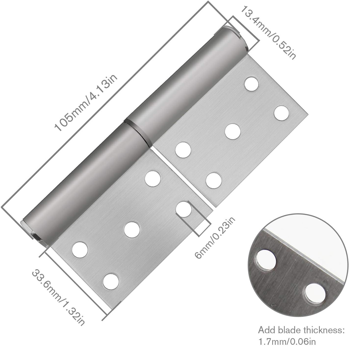 OTOTEC 6Pcs 4 Inch Flag Hinges Two Leaves Detachable Detachable Stainless Steel Brushed Lift Off Door Hinges 360 Degree Rotation with Screws - Image 5