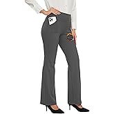 Desol Women's Fleece Lined Work Pants for Winter, Waterproof Thermal Flare Leggings with 4 Pockets, Cold Weather Duty Trouser