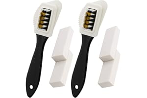 AWPEYE 2 Sets of Suede Brush Brush & Nubuck 2 Pieces 4-Way Brush + 4 Eraser, Premium Shoe Cleaner Kit