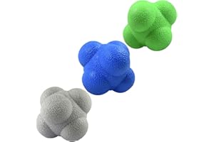 AIRLAXER Reaction Ball,Reflex Ball for Hand Eye Coordination Training,2.83 inch,Pack of 3-Blue,Grey,Green.