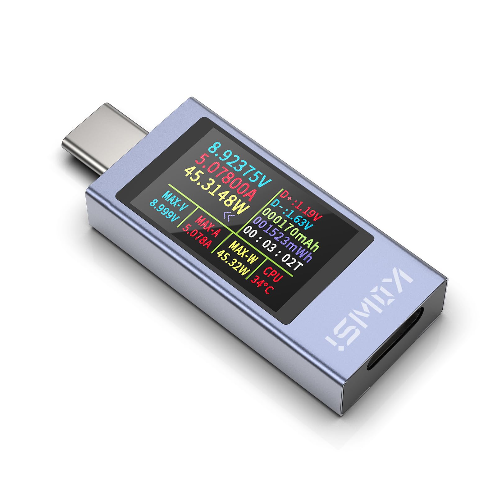 Photo 1 of YOJOCK 360W USB C Tester Power Meter, 4-30V 0-12A Type-C PD Tester Digital Multimeter, Power Voltage and Current Tester Meter, Power Bank Capacity Voltmeter USB Cable Charger Detector (KWS-2303C)
