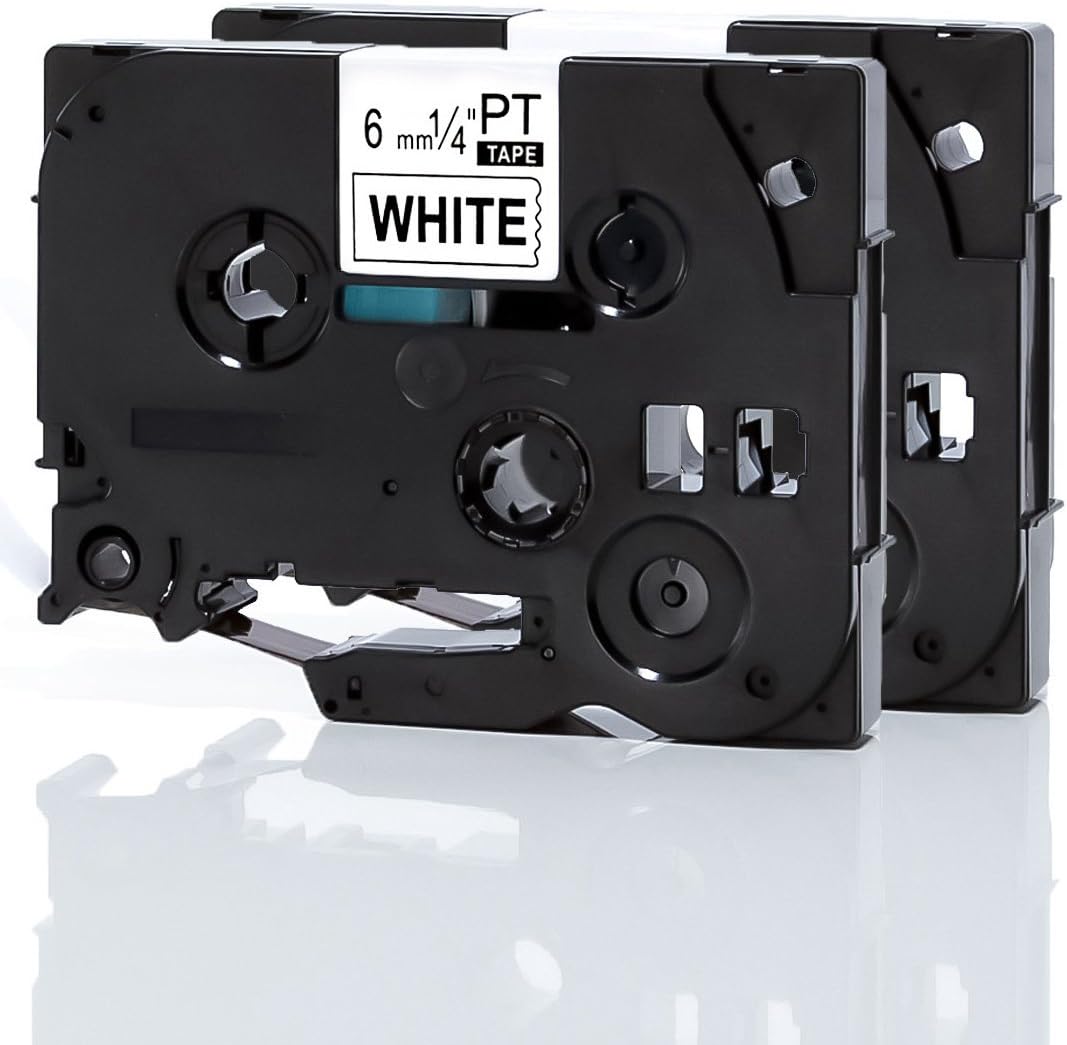 iTecXpress24 &ndash;&nbsp;2x Original Eseller ESD Label / Tape | Tape Cassette/Tape for TZ 211 | TZ211 | TZ-211 Brother P-Touch Printer Label Printers Devices and Others PT1005 1000 1010 1000W 1090 1090VP E100 E100VP P700 P750W Professionell PC MAC D400 VP D200 BW 2430PC PT-2430PC USB 2730VP 7000 9000er Series PTD450VP PTE500VPG1 PTD200BWZG1 PT-9700PC H75 H105 H300 H500 Model | 6mm x 8m - Black on White - 100% Compatible with TZe-211 PT Labelling Machine