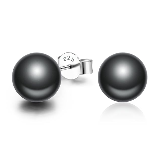 Iris Gemma Frauen 925 Sterling Silber Ohrring Sets Swarovski Kristall Pearl Button Ball Ohrstecker für Frauen