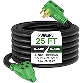 RVGUARD 50 Amp 25 Feet RV/EV Power Extension Cord, Heavy Duty STW Wire with LED Power Indicator and Cord Organizer, 14-50P/R 