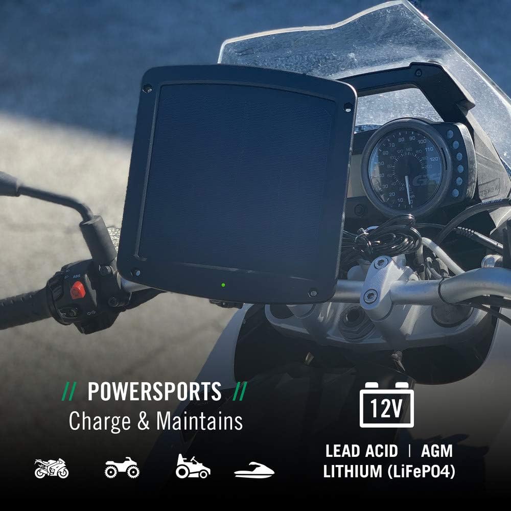 Battery Tender 12 Volt, 5 Watt Solar Battery Charger and Maintainer - Mountable Solar Battery Charger with Windshield and Handlebar Mounts, Ring Terminal Cable, OBD II Connector - 021-1172: Automotive
