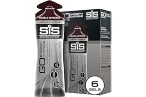 Science in Sport Energy Gel Pack, SIS Energy Gel + Caffeine, 22g Fast Acting Carbs, Performance & Endurance Gels, Double Espresso Flavor - 2 Oz. (6 Pack)
